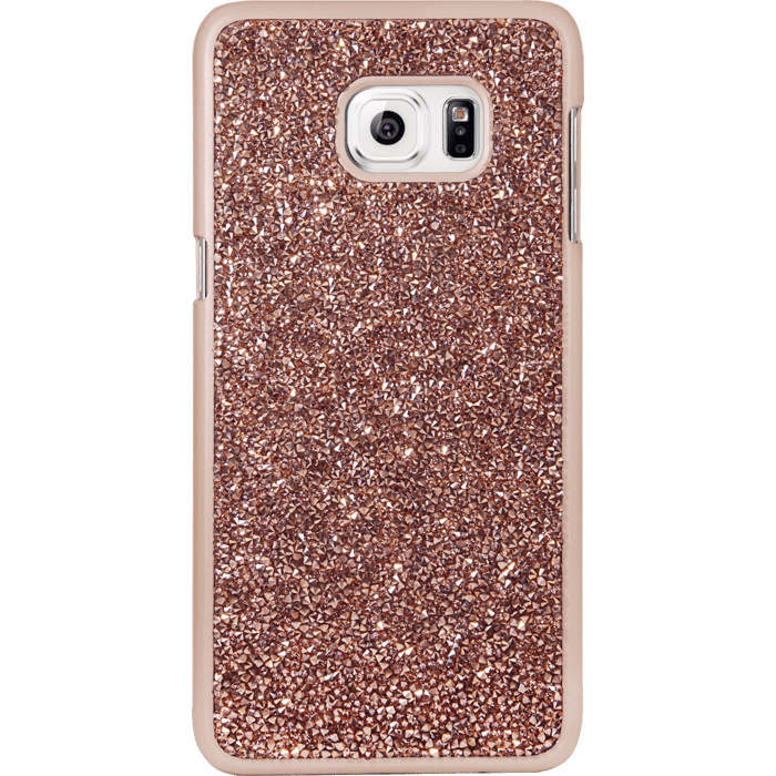 Coque Bling Strass pour Samsung Galaxy S6 Edge Plus, Or Rose