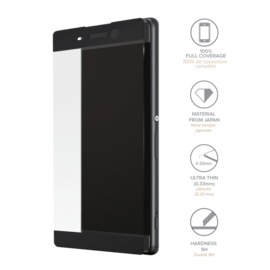 Protection d'écran en verre trempé (100% d surface couverte) pour Sony Xperia XA, Noir