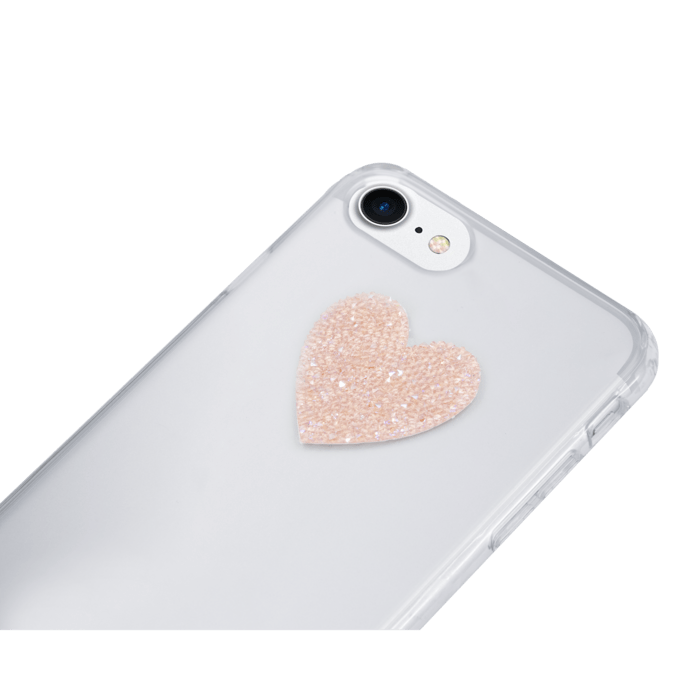 Sticker cristaux Swarovski&reg; &agrave; roche ultra fine, C&oelig;ur ombre dor&eacute;e