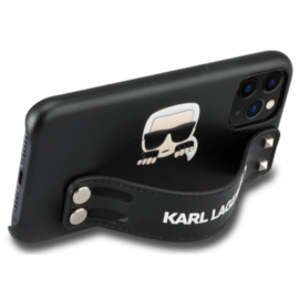 Custodia con cinturino a mano borchiata Karl Lagerfeld con supporto per Apple iPhone 11 Pro, nero