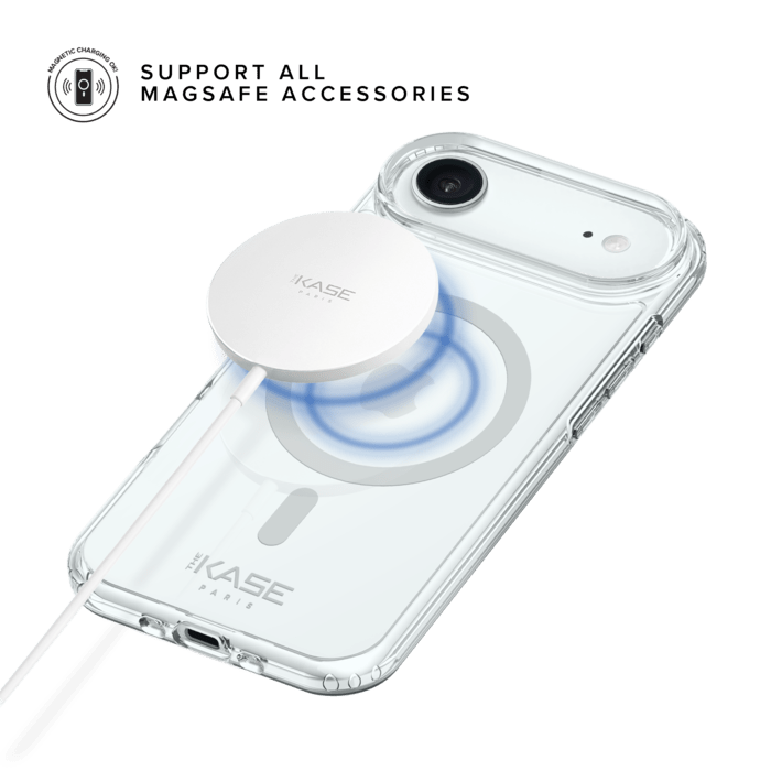 Coque antibact&eacute;rienne antichoc magn&eacute;tique invisible Fabriqu&eacute; Avec du 75% Plastique Recycl&eacute; pour Apple iPhone Air, Transparente