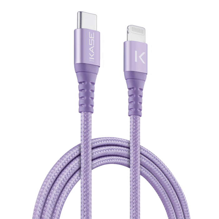 Câble USB-C vers Lightning certifié MFi Apple métallisé tressé Charge/sync (1M), Violet Lilas
