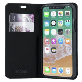 Case Rhinestone Bling Wallet Case for Apple iPhone X/XS, Midnight Black