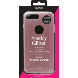 (Edition sp&eacute;ciale) Coque slim&nbsp;paillet&eacute;e &eacute;tincelante pour Apple iPhone 8 Plus, Or Rose