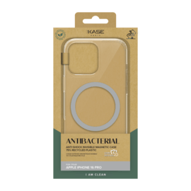 Coque antibact&eacute;rienne antichoc magn&eacute;tique invisible Fabriqu&eacute; Avec du 75% Plastique Recycl&eacute; pour Apple iPhone 16 Pro, Transparente