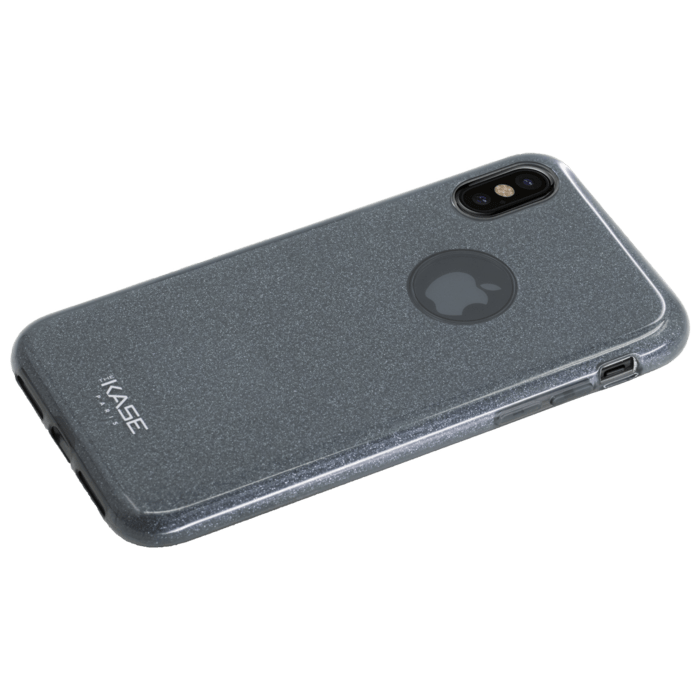 Coque slim&nbsp;paillet&eacute;e &eacute;tincelante pour Apple iPhone X, Noir