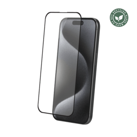 Protection d&rsquo;&eacute;cran antibact&eacute;rienne en verre tremp&eacute; ultra-r&eacute;sistant &agrave; bords incurv&eacute;s (60% verre tremp&eacute; recycl&eacute;) pour Apple iPhone 16 Pro, Noir