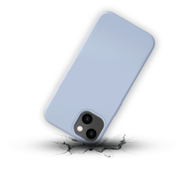 Coque antichoc en gel de silicone doux pour Apple iPhone 14, Bleu Lilas