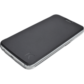 Coque clapet transparent pour Samsung Galaxy S6 Edge, Noir saphir