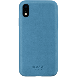 Coque en Su&egrave;de Alcantara pour Apple iPhone XR, Bleu Cr&eacute;puscule