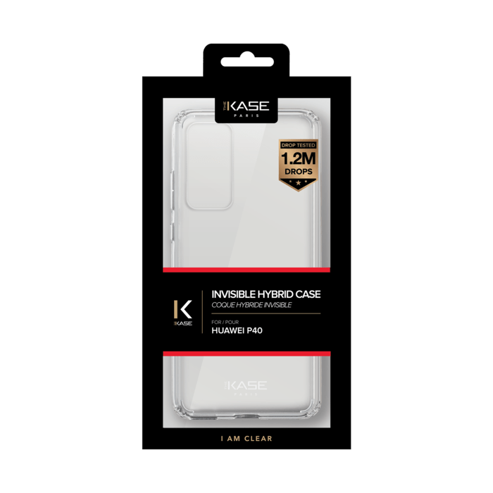Coque hybride invisible pour Huawei P40, Transparent