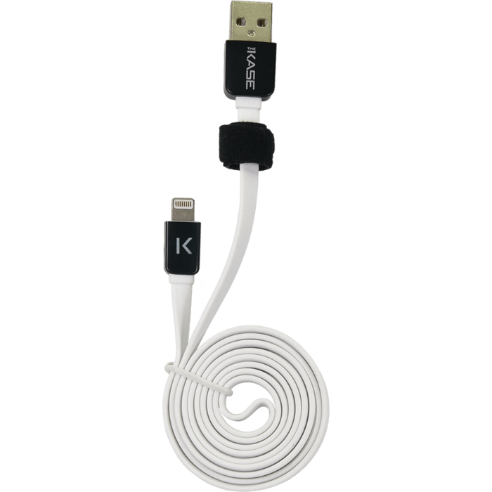 C&acirc;ble Lightning Plat vers USB (1m), Blanc Lumineux