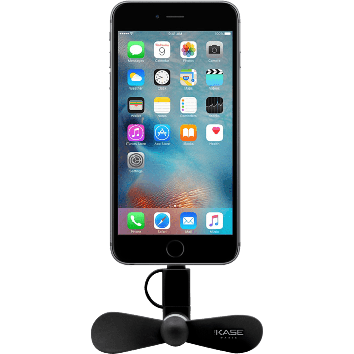 Mini ventilateur de smartphone (Pour les appareils iOS et Android™), Noir