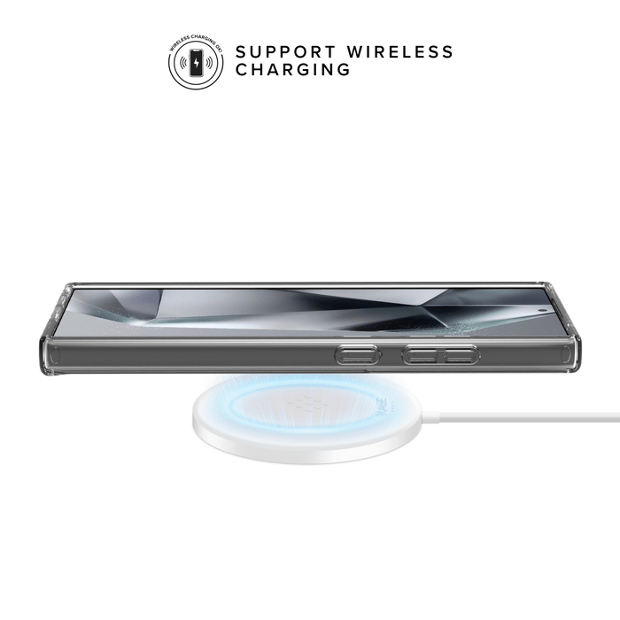 Coque hybride invisible fabriqu&eacute; avec 83% de plastique recycl&eacute; pour Samsung Galaxy S24 Ultra 5G, Transparente