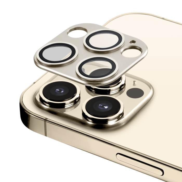 Protection en alliage métallique des objectifs photo pour Apple iPhone 12 Pro Max, Or Platine