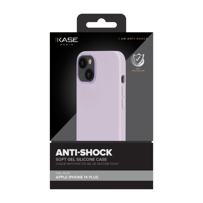 Coque antichoc en gel de silicone doux pour Apple iPhone 14 Plus, Orchid&eacute;e Pastel