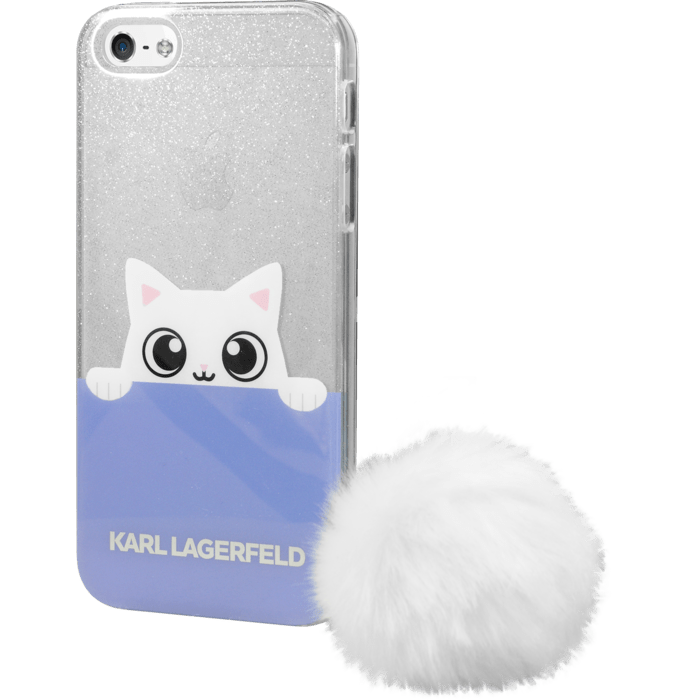 Karl Lagerfeld K-Peek A Boo coque silicone pour Apple iPhone 5/5s/SE, Blanc