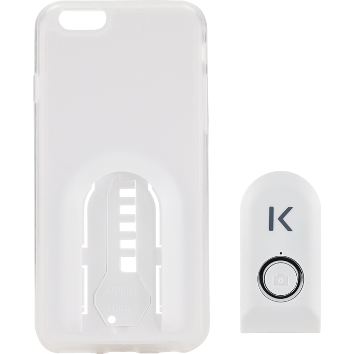 Coque selfie avec d&eacute;clencheur &agrave; distance Bluetooth pour iPhone 6/6s, Glacier Blanc