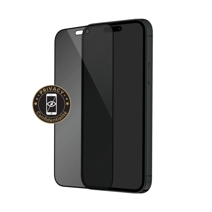Protection d'écran Privée en verre trempé (100% de surface couverte) pour Apple iPhone 14 Pro, Noir