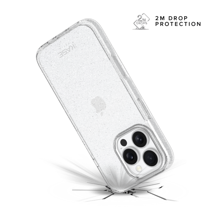 Coque hybride &eacute;tincelante invisible GEN 2.0 83% de plastique recycl&eacute; pour Apple iPhone 16 Pro, Transparente