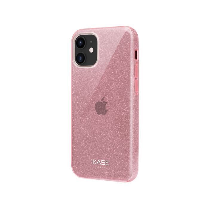 Coque slim&nbsp;paillet&eacute;e &eacute;tincelante pour Apple iPhone 12 mini, Or Rose