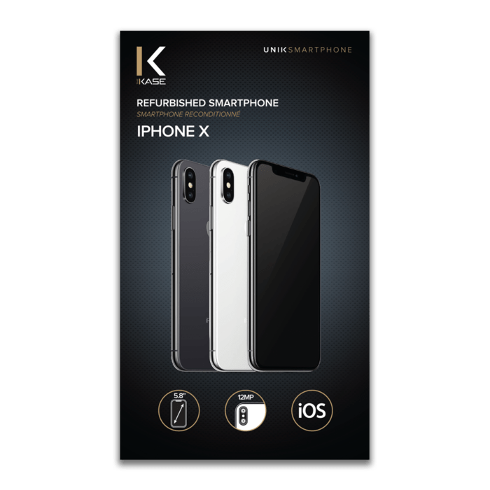 iPhone X reconditionn&eacute; 256 Go, Argent, d&eacute;bloqu&eacute;