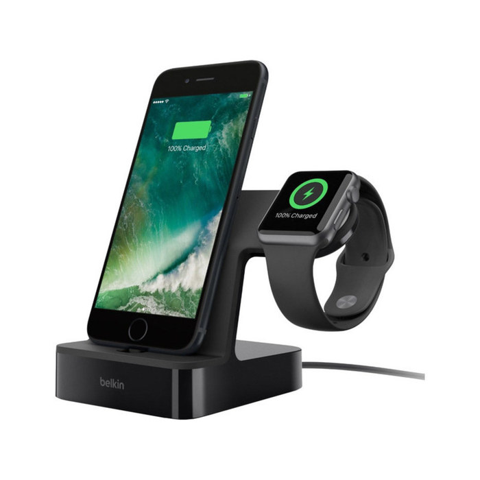 Dock de charge Iphone et Apple swatch noire | The Kase