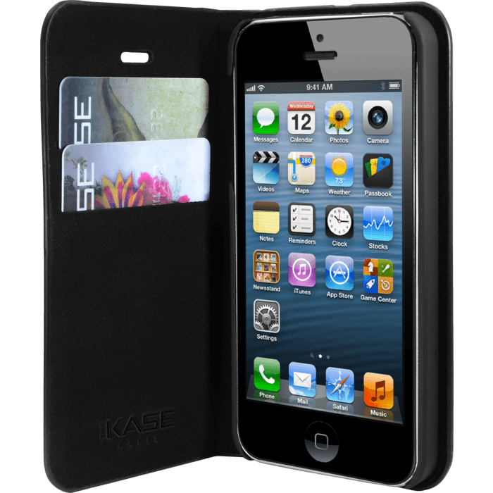 Coque Clapet Bling Strass pour Apple iPhone 5/5s/SE, Minuit Noir