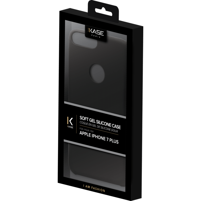 Coque en gel de silicone doux pour Apple iPhone 7 Plus, Noir satin