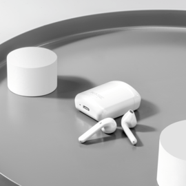 &Eacute;couteurs sans fil Sonik Lite On-Ear avec bo&icirc;tier de chargement, Blanc brilliant