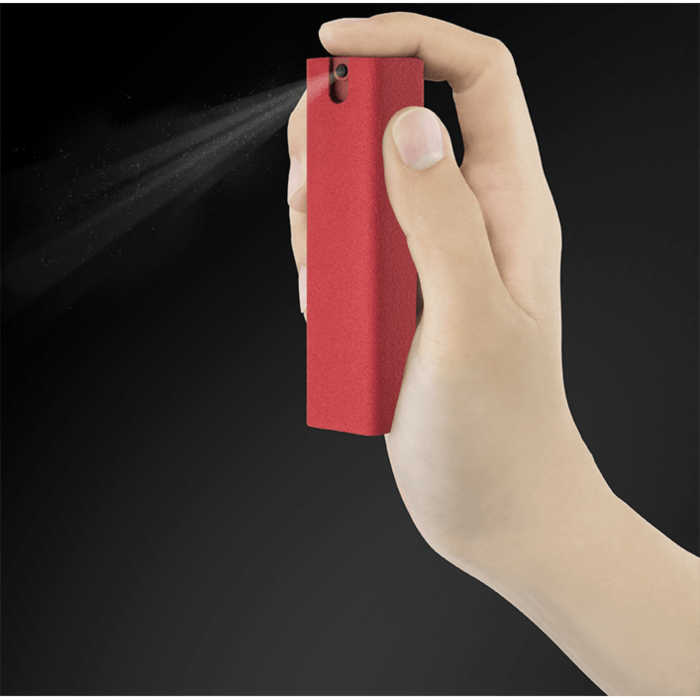 Spray nettoyant &eacute;cran 15ml avec microfibre 2-en-1 pour smartphones, tablettes & ordinateurs portables, Rouge ardent