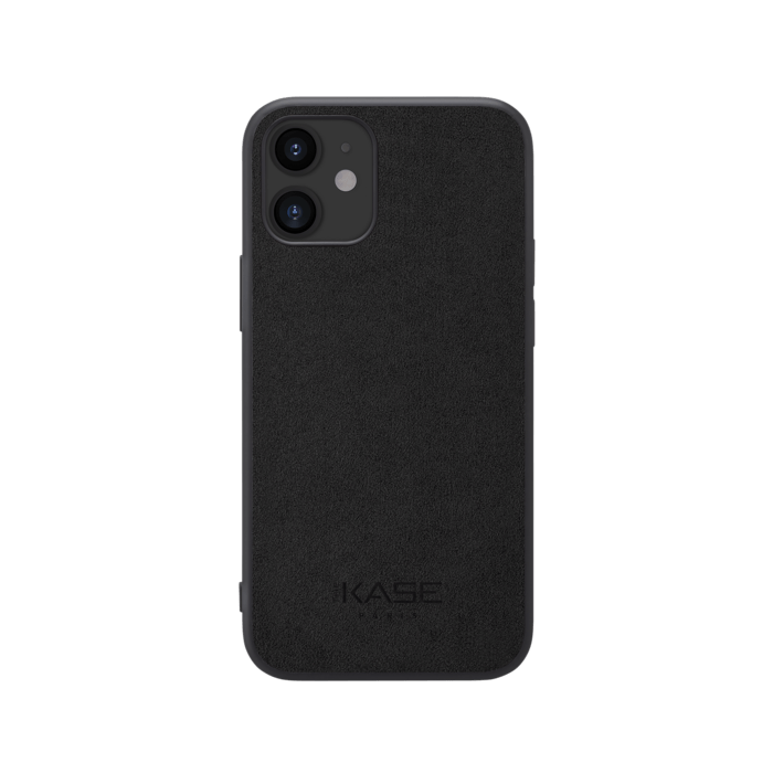 Coque en Su&egrave;de Alcantara pour Apple iPhone 12 mini, Noir Minuit