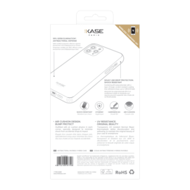 Coque antibact&eacute;rienne hybride invisible pour iPhone 12/12 Pro, Transparente