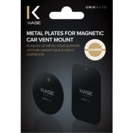 Plaques de m&eacute;tal pour support voiture magn&eacute;tique &agrave; grille d'a&eacute;ration (2 formes)