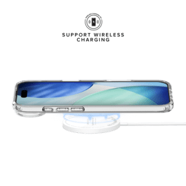 Coque hybride invisible fabriqu&eacute;e &agrave; 83 % de plastique recycl&eacute; pour Apple iPhone Air, transparente