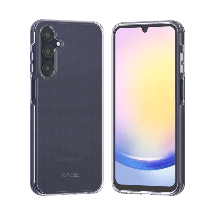 Coque hybride invisible fabriquée à 83 % de plastique recyclé pour Samsung Galaxy A25 5G, transparente