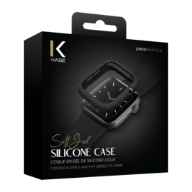Coque en gel de silicone doux pour Apple Watch Series 4/5 40mm, Noir satin