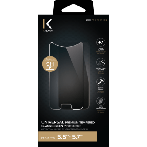 Protection d&rsquo;&eacute;cran premium en verre tremp&eacute; universel (5.5-5.7 pouces)