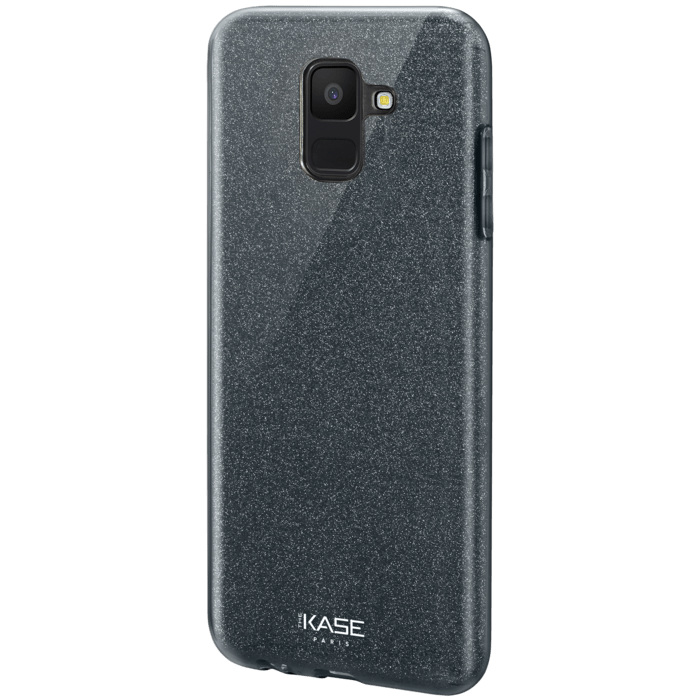 Coque slim&nbsp;paillet&eacute;e &eacute;tincelante pour Samsung Galaxy A6 (2018), Noir