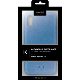 Coque en Su&egrave;de Alcantara pour Apple iPhone XR, Bleu Cr&eacute;puscule