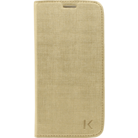 Coque Clapet Slim avec pochette CB pour Samsung Galaxy S6 Edge, Dor&eacute;e