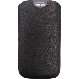 Etui avec Pochettes CB pour Samsung Galaxy S4, cuir de Veau Shrunken Noir