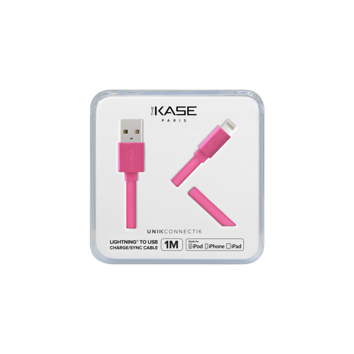 C&acirc;ble Lightning certifi&eacute; MFi Apple Charge/Sync (1M) Rose Bonbon