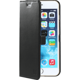 Coque clapet aimant&eacute;e avec pochette CB pour Apple iPhone 6 Plus/6s Plus, Noir