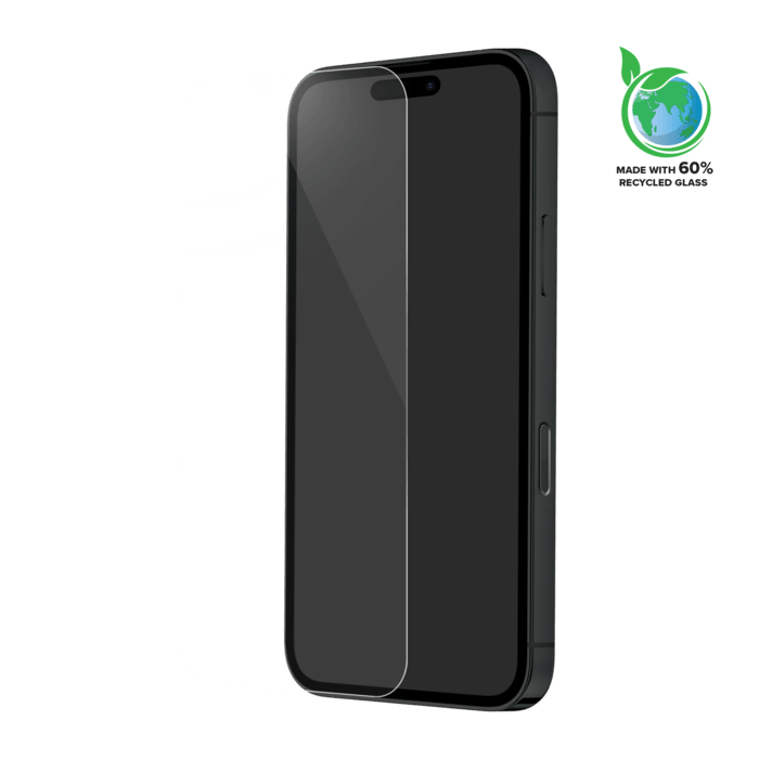 Protecteur d'&eacute;cran en verre tremp&eacute; de qualit&eacute; sup&eacute;rieure (60% verre tremp&eacute; recycl&eacute;) pour Apple iPhone 16 Plus, Transparent