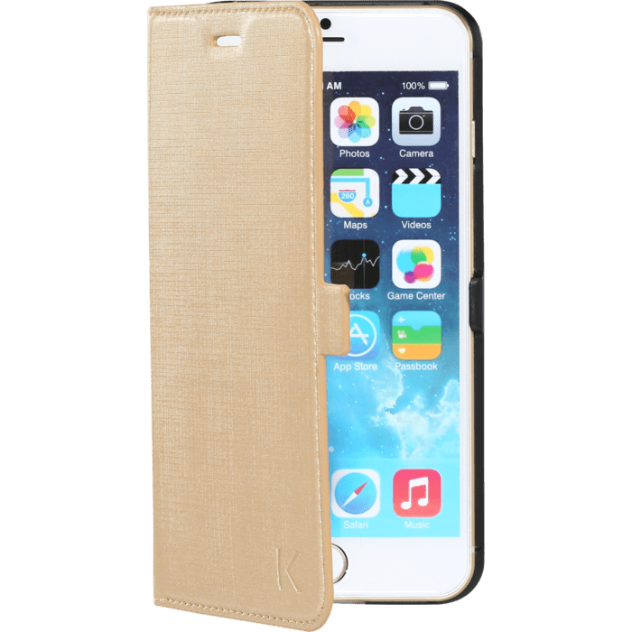 Coque clapet aimant&eacute;e avec pochette CB pour Apple iPhone 6 Plus/6s Plus, Dor&eacute;