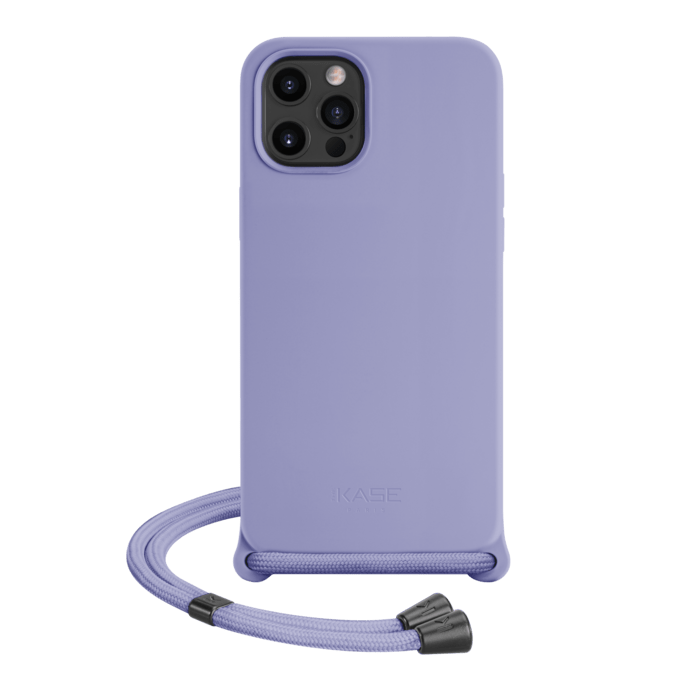 Coque en gel de silicone doux en bandoulière pour Apple iPhone 12/12 Pro, Violet