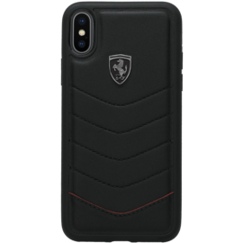 Ferrari Heritage Genuine Quilted leather case for iPhone X/XS, Black