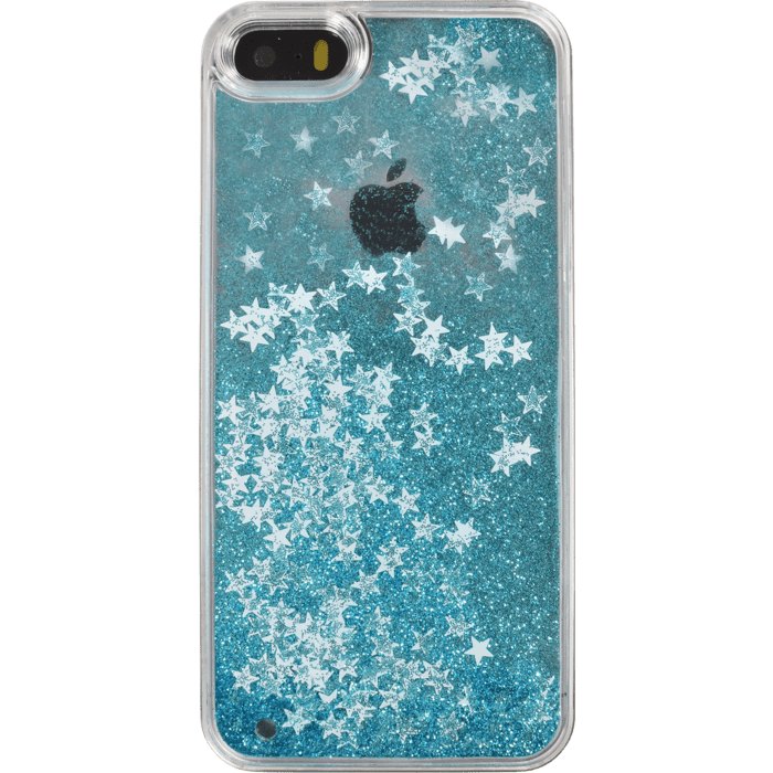 Bling Bling Coque Pailletée pour Apple iPhone 5/5s/5C/SE, Bleu Neige