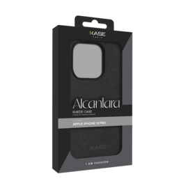 Coque en Su&egrave;de Alcantara pour Apple iPhone 14 Pro, Minuit Noir